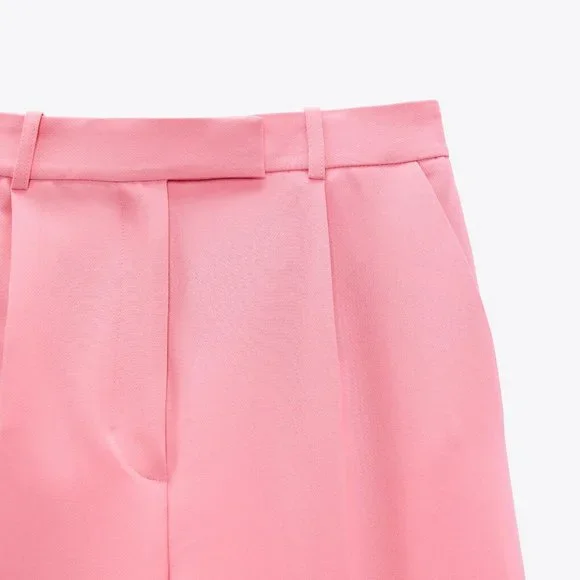 ZARA PINK WIDE LEG MENSWEAR PANTS - Picture 5 of 10
